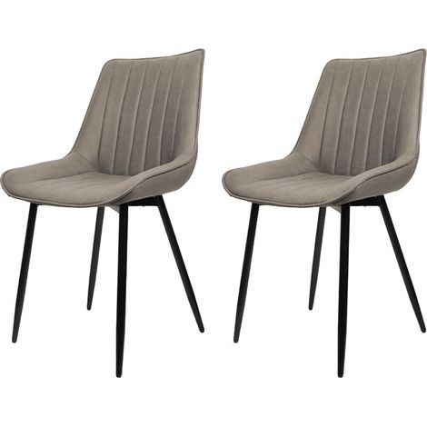 Chaise de salle à manger, fauteuil de salle à manger, chaises de cuisine modernes avec dossier et accoudoirs, chaise rembourrée en velours, pour salon de chambre, pieds en métal, gris clair (1/5)