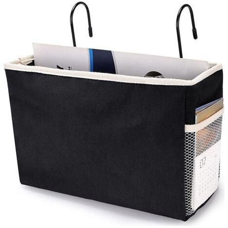 Schwarz-Hängeaufbewahrungskorb für Bett, Schreibtisch, Zuhause, Schule, Studentenwohnheim (1/5)