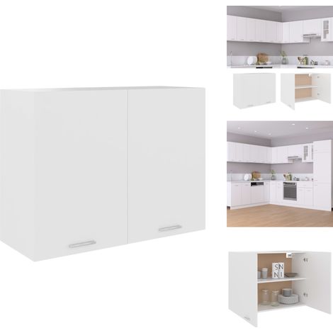 Hängeschrank Weiß 80x31x60 cm Holzwerkstoff - Küchenregal - Wandhänger - Aufbewahrungsregale - Weißes Regal - Küchenorganisation (1/5)