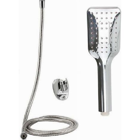 Trade Shop - DOCCETTA DOCCINO SOFFIONE RETTANGOLA DOCCIA BAGNO 59231 LACCAT 1.8MT STAFFA - (1/2)