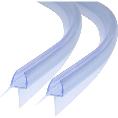 Curved Shower Seal 2 x 40 cm, Replacement for 6mm/7mm/8mm Thick Glass Shower Door Seal for Shower Door, Drop Protection for Bathtub and Circular Shower (1/5)