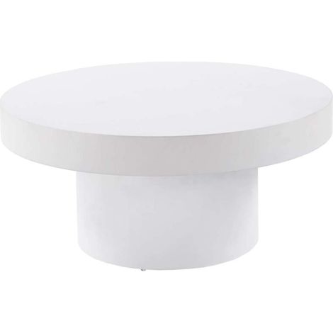Mesa De Centro Redonda 66cm Microcemento Blanco, 30cm(alto) 66cm(ancho) 66cm(fondo).
