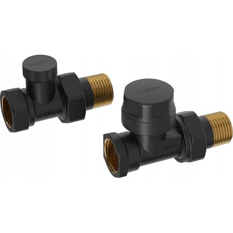 Mexen Uni-Term válvulas de radiador rectas, negro - W902-000-70 (1/4)