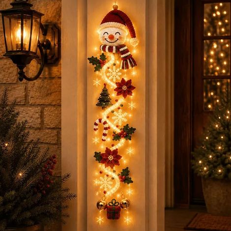 Beleuchteter Weihnachts-Türhänger A2, festliche LED-Türdekoration (1/5)