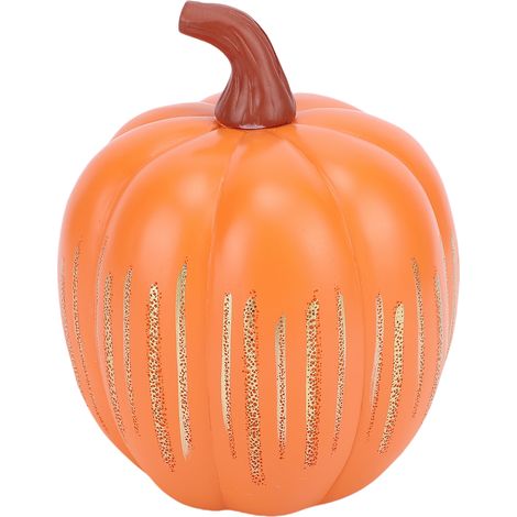 Citrouille lumineuse scintillante en résine, centre de table décoratif pour l'automne, Thanksgiving, les fêtes des récoltes, décoration intérieure, 18 x 15 x 15 cm / 7,1 x 5,9 x 5,9 pouces (1/5)
