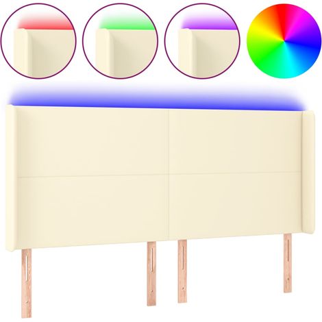 Maison Exclusive - Testiera a LED Crema 163x16x118/128 cm in Similpelle