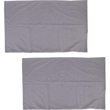 Lot de 2 taies d'oreiller à fermeture portefeuille, résistantes aux taches, couleur unie et douce, pour chambre à coucher, 48 x 74 cm, gris foncé (1/5)