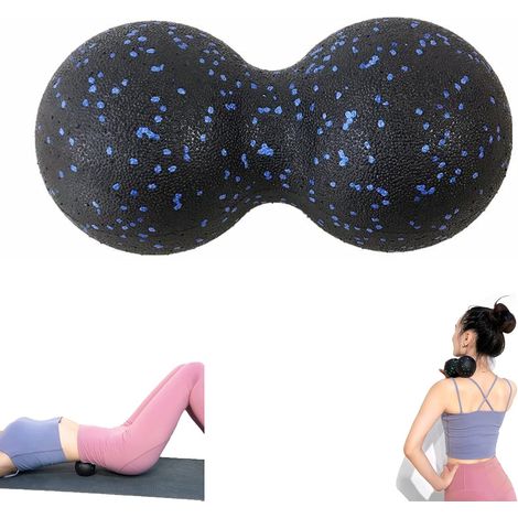 Double balle de massage Balle d'auto-massage durable pour un entraînement efficace des fascias, un soulagement de la douleur, un massage en profondeur pour détendre les muscles du cou et du dos noir b (1/3)
