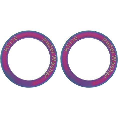 Lot de 2 rondelles de pédale de vélo allongées, alliage de titane, étanches, antirouille, friction réduite, antibruit, colorées (1/5)