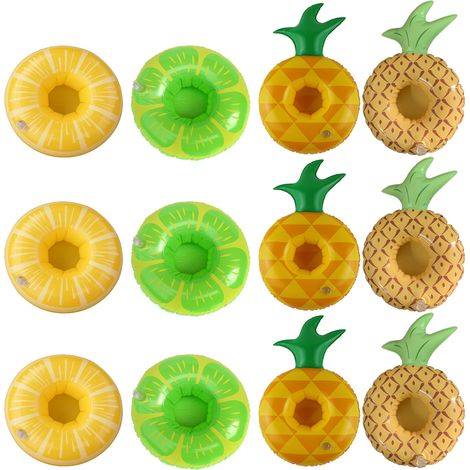 Porte-Verre Gonflable - Forme De Fruit - PVC - Pour Piscine Jardin Fête Été - Lot De 12 (1/5)