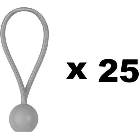 Lot de 25 tendeurs à boule 15 cm - Lot de 25 tendeurs à boule 15 cm - Lot de 25 tendeurs à boule 15 cm (1/2)