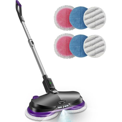 Mopp électrique sans fil, serpillère électrique sans fil avec fonction pulvérisation, éclairage LED, réservoir d'eau de 300 ml, serpillère électrique pour essuyer, frotter et polir (1/5)