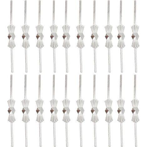 200 connecteurs métalliques pour lustres, fixations pour perles et cristaux, pièces détachées pour perles et nœuds papillon-4x1cm-Silver (1/2)
