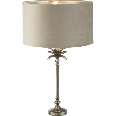 Lampada Scrivania Contemporanea Palma Metallo Nichel Velluto Talmpa 1 Luce E27 (1/5)