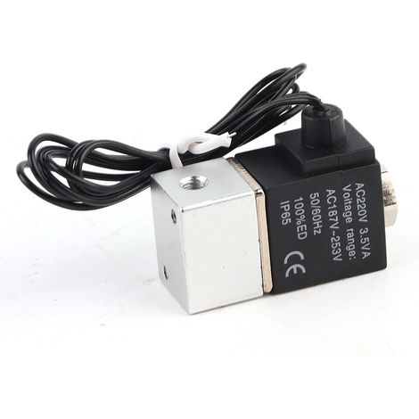 Électrovanne 3 voies à 2 positions, interface G1/8", indice de protection IP65, solénoïde en alliage d'aluminium, 220 V CA (1/5)