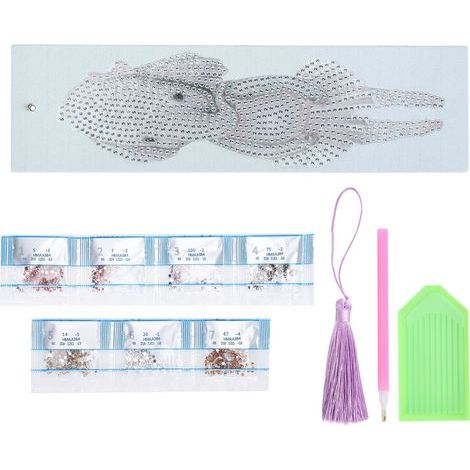 Diamantmalerei-Set Lesezeichen aus Kunstleder mit Quaste Lesezeichen für Zuhause, Büro, Schule (Elefantenkalb) (1/5)