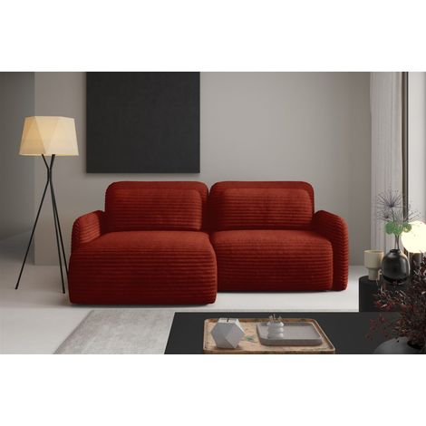 Ecksofa Schlafsofa Sofa SIMONE in Stoff Ambience Rostbraun Ottomane Links (1/5)