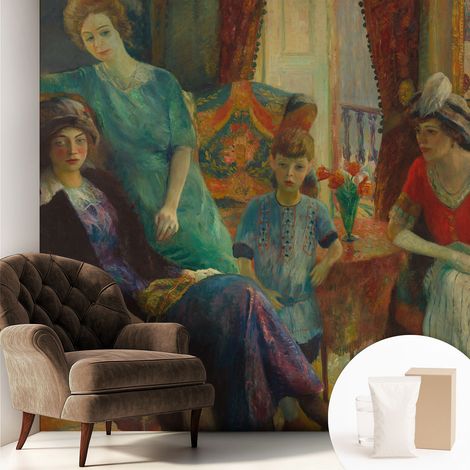 Papier peint intissé mural avec colle pour salon et chambre Décoration murale rapide - Colle incluse gratuite Élégance classique 250x250 cm (1/5)