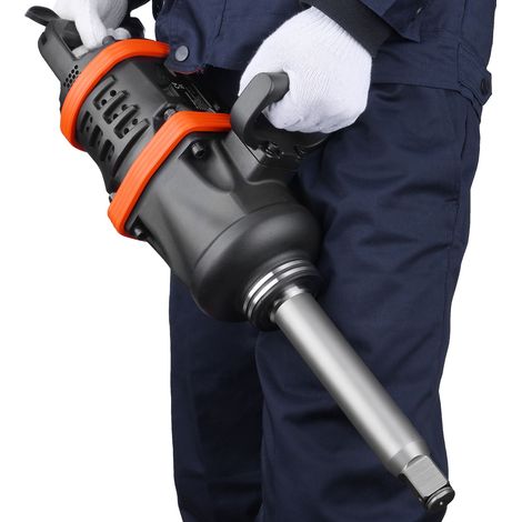 Clé à choc pneumatique 2,5 cm, couple inversé max 7016,37 N·m, enclume allongée 20 cm, pour réparation et entretien de machinerie lourde, semi-remorque et autobus. (1/5)