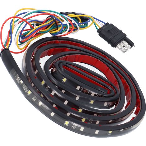 Bande lumineuse LED de 60 pouces, lumière blanche et rouge, 5 modes, étanche IP67, avec connecteur à 4 broches, convient aux camions et aux camionnettes. (1/5)