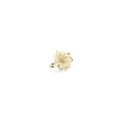 Ronds de serviette, lot de 12 ronds de serviette en alliage avec fleur ajourée élégante (1/5)