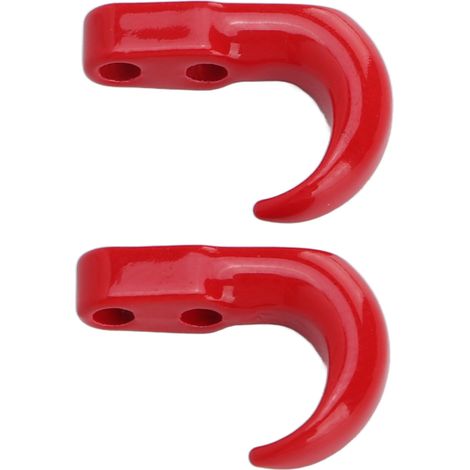Set mit 2 Metall-Abschlepphaken für RC-Truck-Stoßstangen, authentisches Design, für Axial SCX24 1/24, rot. (1/5)