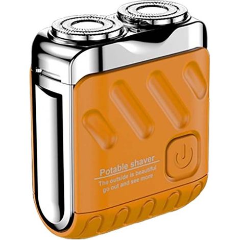 Rasoir électrique MINI Classic - Portable, rechargeable et étanche pour hommes et femmes Orange (1/5)