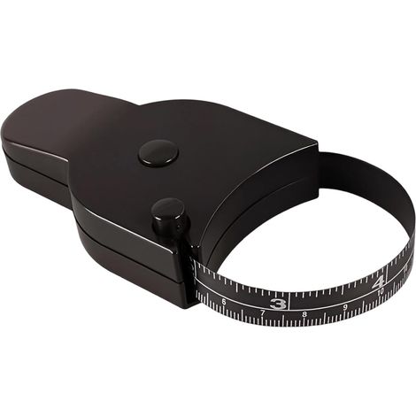 Cinta métrica corporal de 150 cm, cinta métrica corporal, cinta métrica autoblocante con botón pulsador, color negro. (1/5)