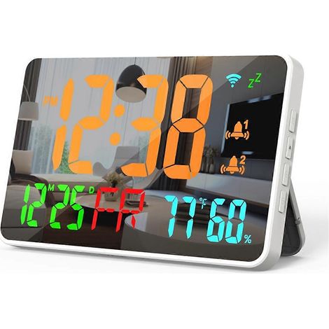 Tuya WiFi LED-Uhr mit Kalender, intelligentem Thermometer und Hygrometer