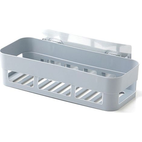 Badezimmer-Wandregal – Einlagiges PP-Regal – 26 x 10 x 6 cm – Grau, Beige, Weiß – 1 Stück (1/5)