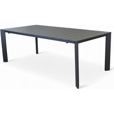 Tavolo allungabile estensibile con struttura in alluminio antracite 165/215x85xH75,5 cm Saceos