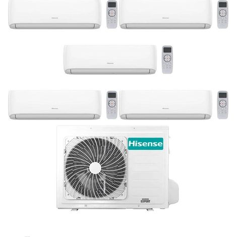 Hisense Climatizzatore Hi Comfort Penta Split 9+9+9+9+9 con 5AMW125U4RTA Inverter Wi-Fi R-32 Classe A++