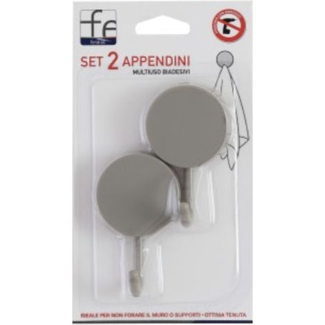 Jeu de 2 cintres multi-usages double-face en plastique gris