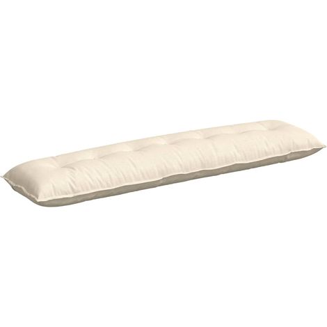 Cojín de Espalda Crema 200 x 50 cm Tela de pana vidaXL