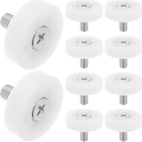 10 Pièces Roulettes Coulissantes en Nylon pour Tiroirs de Meubles, Poulies de Guidage avec Roue à Roulement de Précision, Diamètre Vis 5,7mm, Installation Sécurisée pour Armoires (1/5)