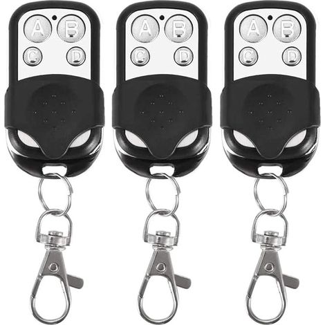 Lot de 3 télécommandes universelles pour Portail Automatique fréquence 433,92 MHz Code Fixe, 4 Boutons pour contrôler jusqu'à 4 Portes (1/5)