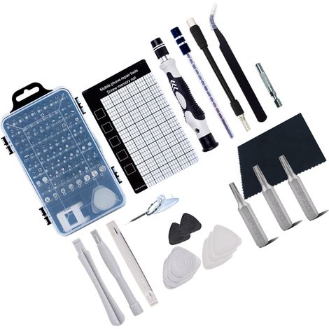 123-in-1-Handyreparaturset, Präzisions-CRV-Schraubendreher, Uhren- und Elektronik-Demontageset, Industrieausrüstung, schwarzgrau, 4-mm-Bits. (1/5)