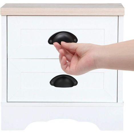 (24PCS) Boutons d'armoire en coquillage, poignée d'armoire noire avec vis, poignée en fer vintage pour tiroir d'armoire, tiroir de cuisine, porte (1/3)