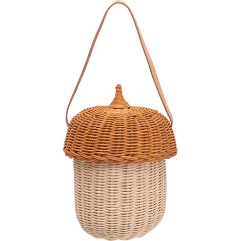 Panier de rangement en rotin pour enfants, grand sac à main en forme de gland tressé à la main, accessoire photo pour garçons et filles. (1/5)