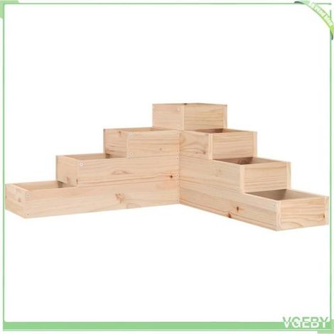 Jardinière - FAFEICY - 825317 (Design à 4 niveaux) - Bois de pin massif - Design en L - 80,5 x 79 x 36 cm (1/5)