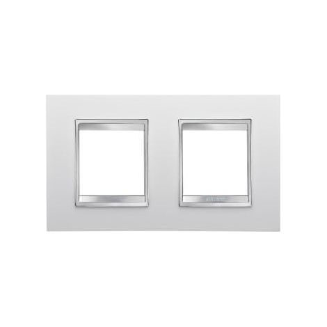 PLAQUE LUX INT. 2+2P H BLANC CRÈME GEWISS GW16223TB