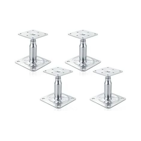 Lot de 4 supports de poteau surélevés galvanisés réglables de 100 à 150 mm, support de toit robuste pour construction