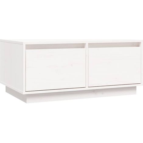 Maison Exclusive - Table basse Blanc 80x50x35 cm Bois massif de pin (1/5)