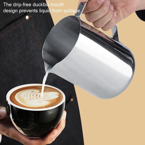 Mousseur à lait en acier inoxydable, pichet à café pour latte art, verseuse barista 1500 ml (1/5)