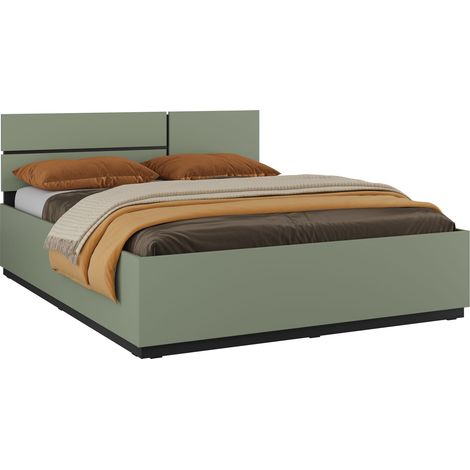 Cama Alfere 123, Verde, Doble, 160x200, Aglomerado laminado, 164x205x91cm (1/5)