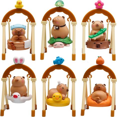 Capybara Jouet 6 Figurines danimaux CapybarasDcoration (1/5)