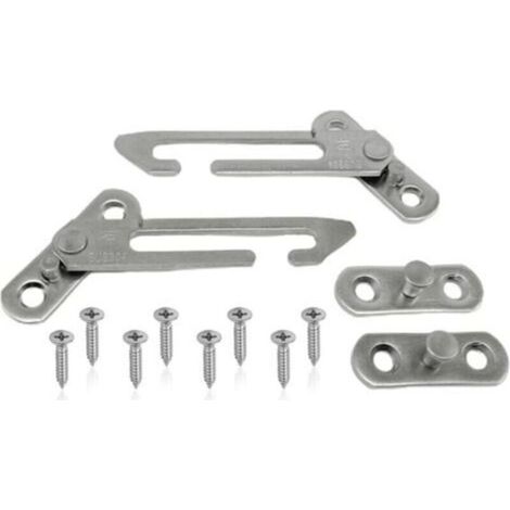 2 PCS Limiteur de Fenêtre, UPVC Serrure De Fenêtre, Limiteur de Fenêtre à Battants en Acier Inoxydable, Inoxydable Entrebâilleur Verrou de Sécurité, Avec vis (1/4)