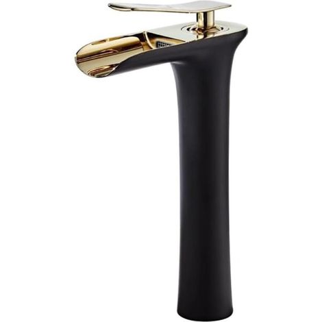 Robinet de salle de bain, mitigeur haut, mitigeur de lavabo style cascade, robinet de lavabo avec flexible d'alimentation G8/3