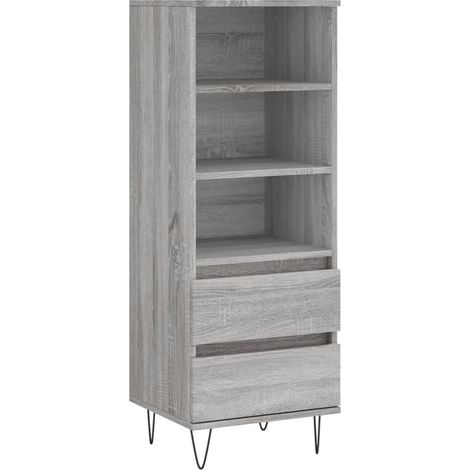 Aparador cajonera mueble almacenaje organizador cocina salón salón alto sonoma 40 x 36 x 110 cm madera de ingeniería gris 020035356