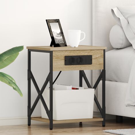 vidaXL Bedside Cabinet 2 pcs Sonoma Oak 41 x 31 x 51 cm (1/5)